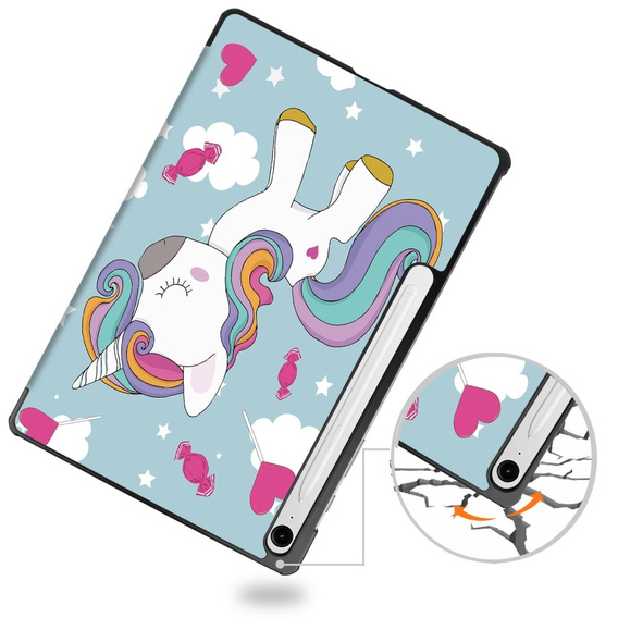 Case for Samsung Galaxy Tab S10 Lite / S10 FE / S9 FE, with flap, unicorn