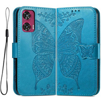 Flip case for Motorola Edge 50 Fusion 5G, Butterfly, blue