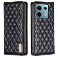Flip case for Xiaomi Redmi Note 13 Pro 4G / Xiaomi Redmi Note 14S / Xiaomi Poco M6 Pro 4G, Wallet, BINFEN COLOR, black