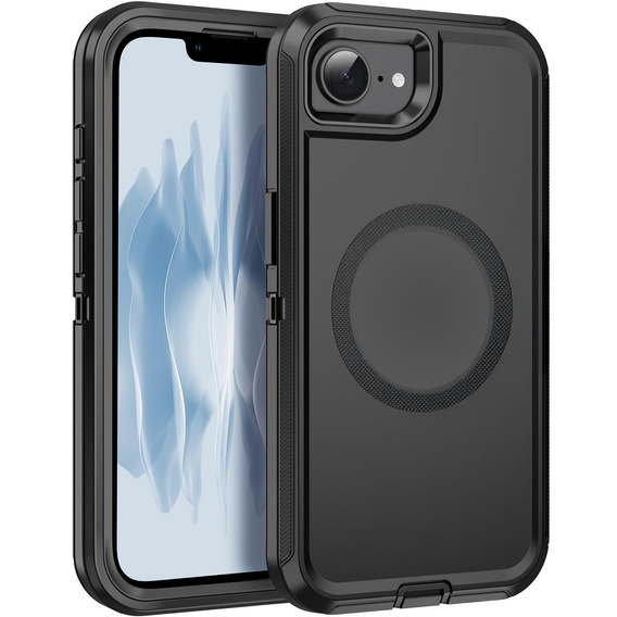 Case with frame for iPhone 16E, for MagSafe, black