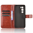 Flip case for Oppo Reno 12 Pro, Crazy Horse Wallet, brown