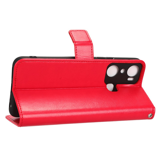 Flip case for Infinix Hot 20i, Crazy Horse Wallet, red