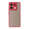 Silicone case for Xiaomi Redmi Note 13 Pro 5G, with camera protection, transparent / red + Tempered Glass 9H