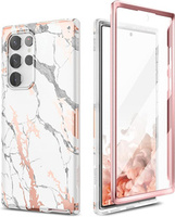 Case for Samsung Galaxy S22 Ultra, Suritch Full Body Marble, white