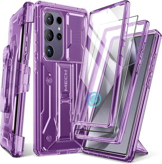 Case for Samsung Galaxy S24 Ultra, Tongate MECH Series Clip, transparent / purple