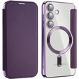 Flip case for Samsung Galaxy S24, RFID Wallet MagSafe CamShield, purple
