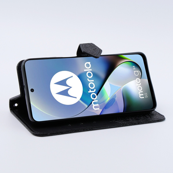 Flip case for Motorola Moto G54 5G, Mandala, black