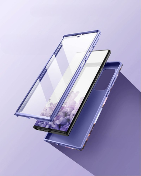 Case for Samsung Galaxy S22 Ultra, Suritch Full Body Marble, purple