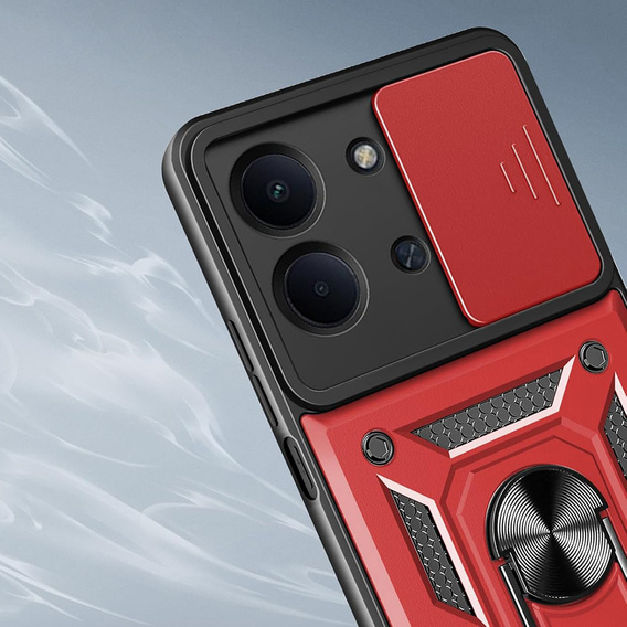 Armoured case for Xiaomi Redmi 15C 4G/LTE, with camera protection, with stand, red