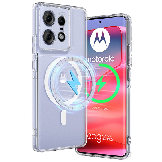 Case for Motorola Edge 50 Pro, Fusion Hybrid, for MagSafe, transparent