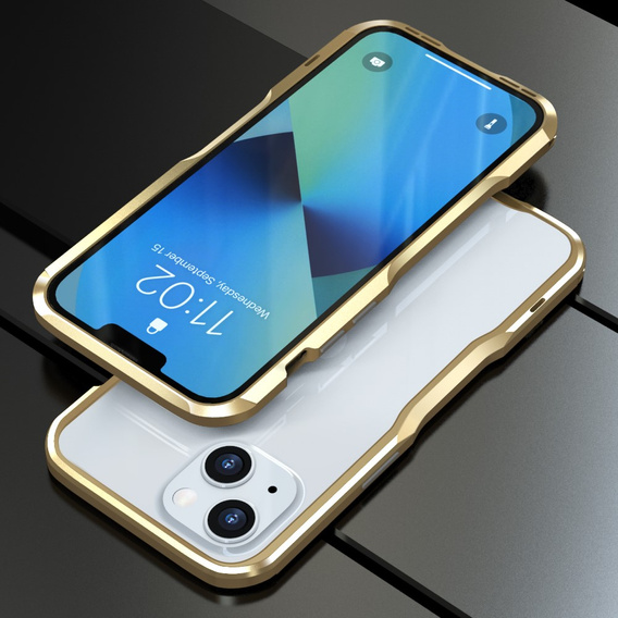 Case LUPHIE for iPhone 13, Armor Bumper, gold