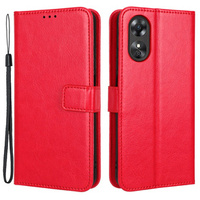 Flip case for Oppo A17, Crazy Horse Wallet, red