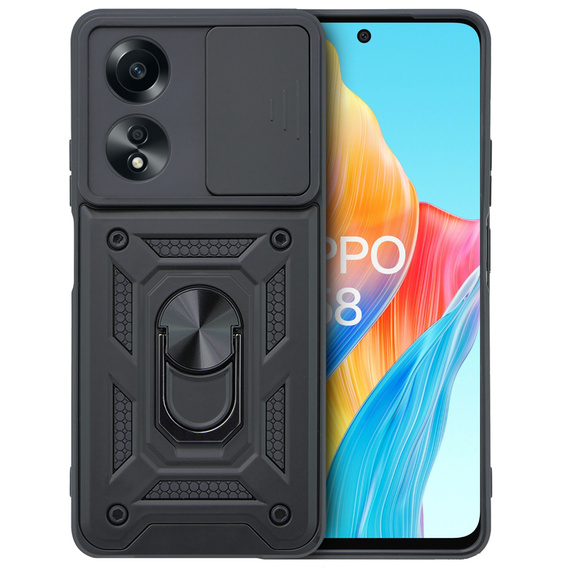 Case for Oppo A58 4G, CamShield Slide, black