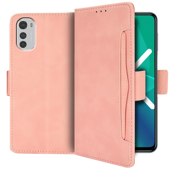 Flip case for Motorola Moto E32 4G, Card Slot, pink