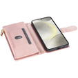 Flip case for Samsung Galaxy A56 5G, Rhombus Crossbody Leather, pink rose gold