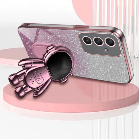 Case for Samsung Galaxy A55 5G, Glitter Astronaut, pink