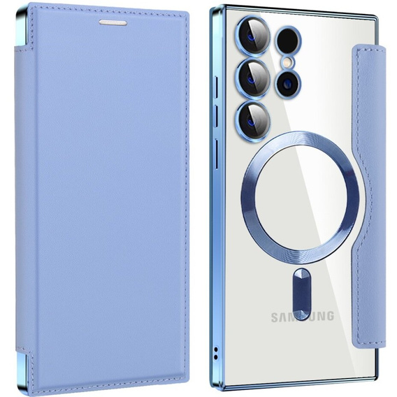 Flip case for Samsung Galaxy S24 Ultra, RFID Wallet MagSafe CamShield, blue
