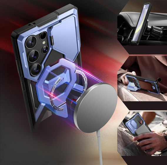 Tongate MECH MagSafe Series Navy Blue Case for Samsung Galaxy S24 Ultra