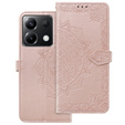 Flip case for Xiaomi Poco X6 5G, Mandala, pink rose gold