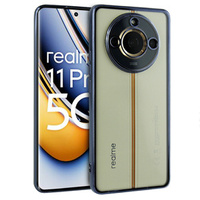 The case for Realme 11 Pro 5G / Pro+ 5G, Electroplating Frame, transparent / black