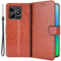 Flip case for Realme C53 4G, Crazy Horse Wallet, brown