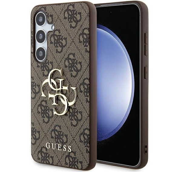 GUESS Case for Samsung Galaxy A55, 4G Big Metal Logo, brown