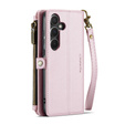 Case CASEME for Samsung Galaxy A55 5G, RFID Leather Wallet, with shoulder strap, pink