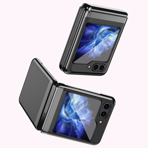 Case for Samsung Galaxy Z Flip7 FE / Z Flip6, PC Case, transparent / black