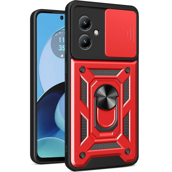 Case for Motorola Moto G14, CamShield Slide, red