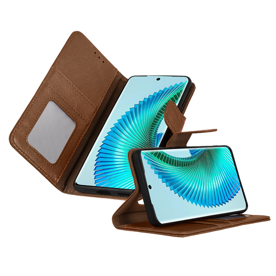 Flip case for Honor Magic 6 Lite 5G, Split Leather, brown