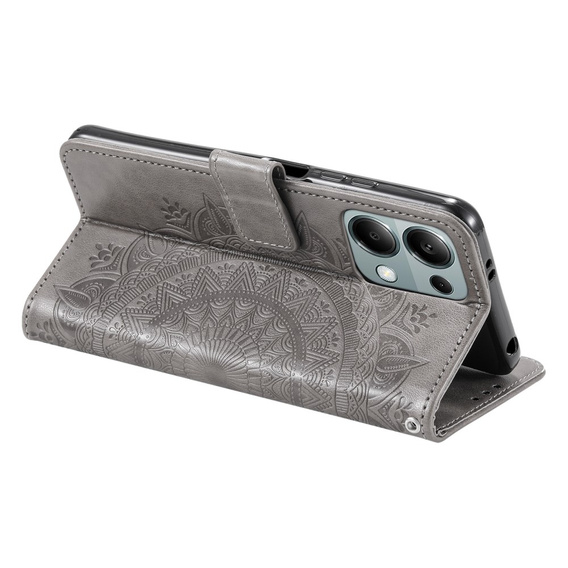 Flip case for Xiaomi Redmi Note 13 Pro 4G / Xiaomi Redmi Note 14S / Xiaomi Poco M6 Pro 4G, Mandala, grey