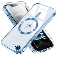 Case for iPhone 16E, Electro MagSafe, blue + Screen Glass