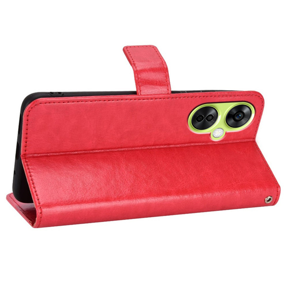 Flip case for OnePlus Nord CE 3 Lite 5G, Crazy Horse Wallet, red