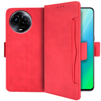 Flip case for Realme 11 5G, Card Slot, red