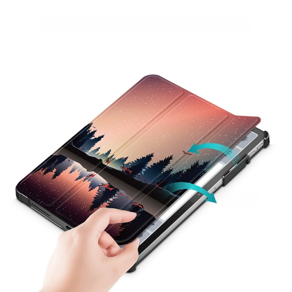 Case for Lenovo Tab P11 Pro Gen 2 2022, Smartcase Pen Slot, forest and lake
