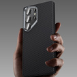 BENKS Kevlar Case for Samsung Galaxy S25+ Plus, for MagSafe, Carbon Fiber, black
