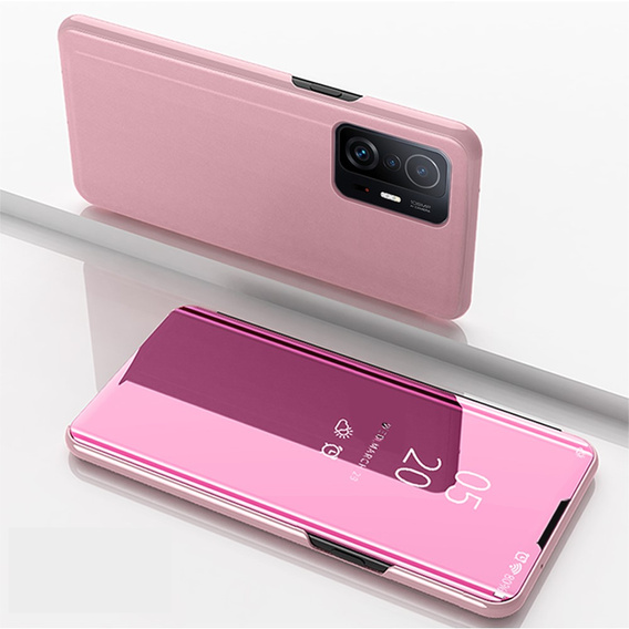 Case for Xiaomi 11T / 11T Pro, Clear View, pink rose gold