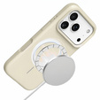 Silicone case for iPhone 17 Pro Max - compatible with MagSafe, anti-shock, beige