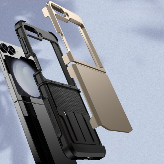 Armored Case for Samsung Galaxy Z Flip7 FE / Z Flip6, Armor Shockproof, gold