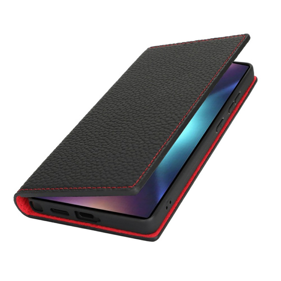 Flip case for Samsung Galaxy S25 Ultra, Litchi Skin Grain, black