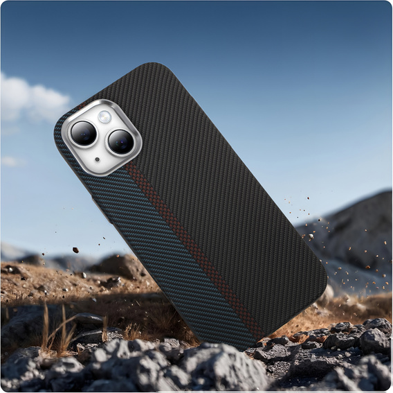 MagSafe's iPhone 14 Case, Carbon Fiber, black / blue