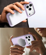 Silicone case for iPhone 17 Pro Max, for MagSafe, anti-shock, purple