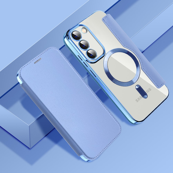 Flip case for Samsung Galaxy S23, Wallet, MagSafe, blue