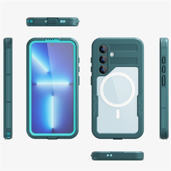 Waterproof case for Samsung Galaxy S24, Redpepper, for MagSafe, blue