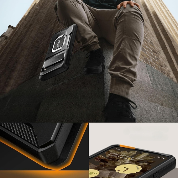 Case for Google Pixel 8, Tongate MECH Series with stand, black