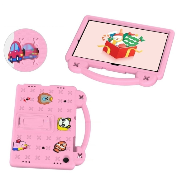 Children's case for Samsung Galaxy Tab A9+, Cute Patterns, with stand, pink