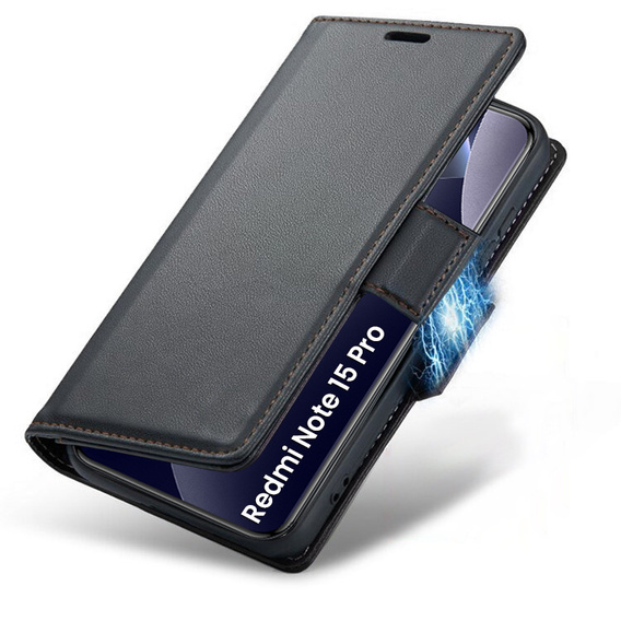 ERBORD Glossy Litchi flip case for Xiaomi Redmi Note 15 Pro 4G