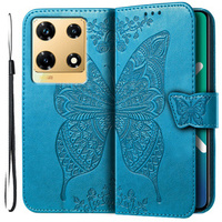 Flip case for Infinix Note 30 Pro 4G, Butterfly, blue