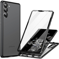 Case for Samsung Galaxy S24, Magnetic Dual Glass, black