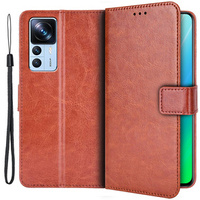 Flip case for Xiaomi 12T / 12T Pro, Crazy Horse Wallet, brown